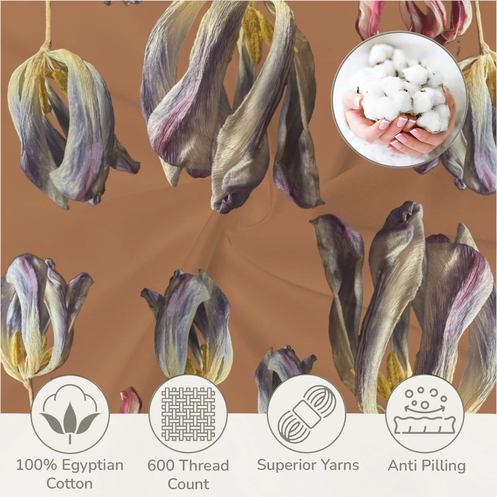 Tulip Field Sienna 3-Piece Bedding Set 94x104inch