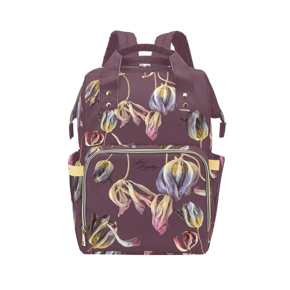 Tulip Mauve Wine Multi-Function Backpack