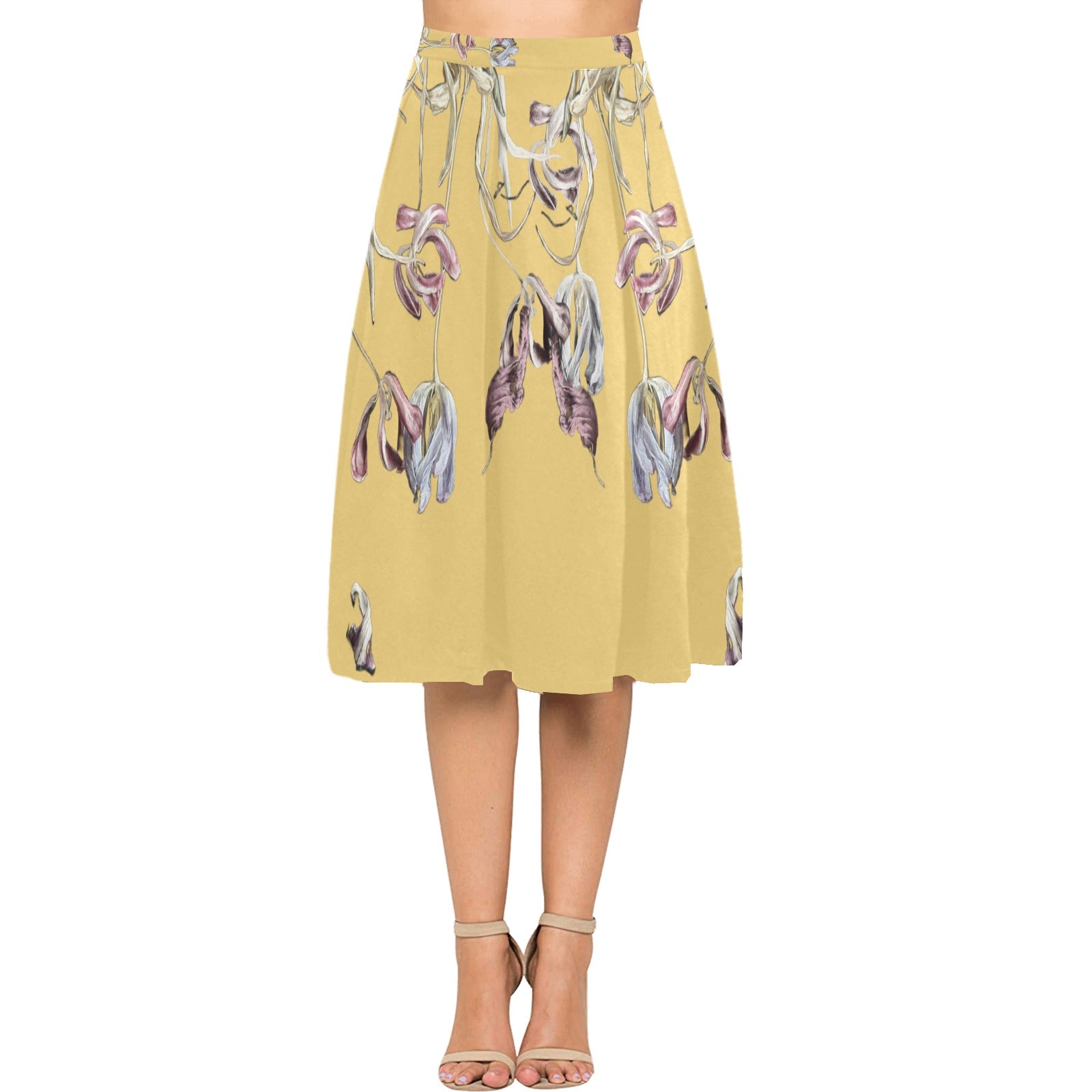 Three Tulips and a Leaf Mnemosyne Women's Crepe Skirt
