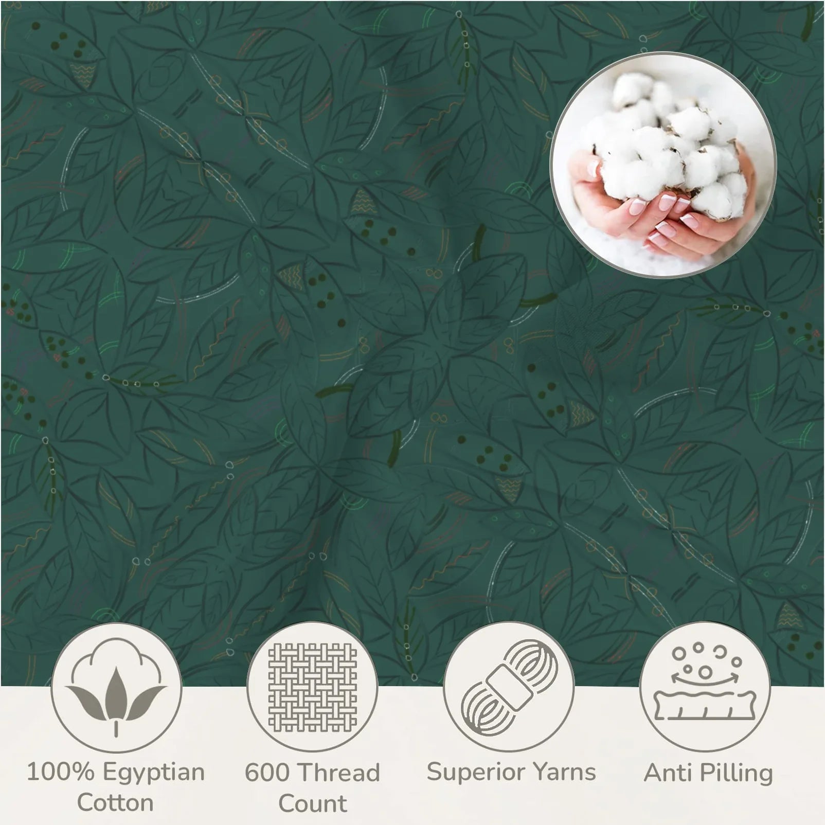 Greenery Mosaic 3-Piece Bedding Set 94x104inch
