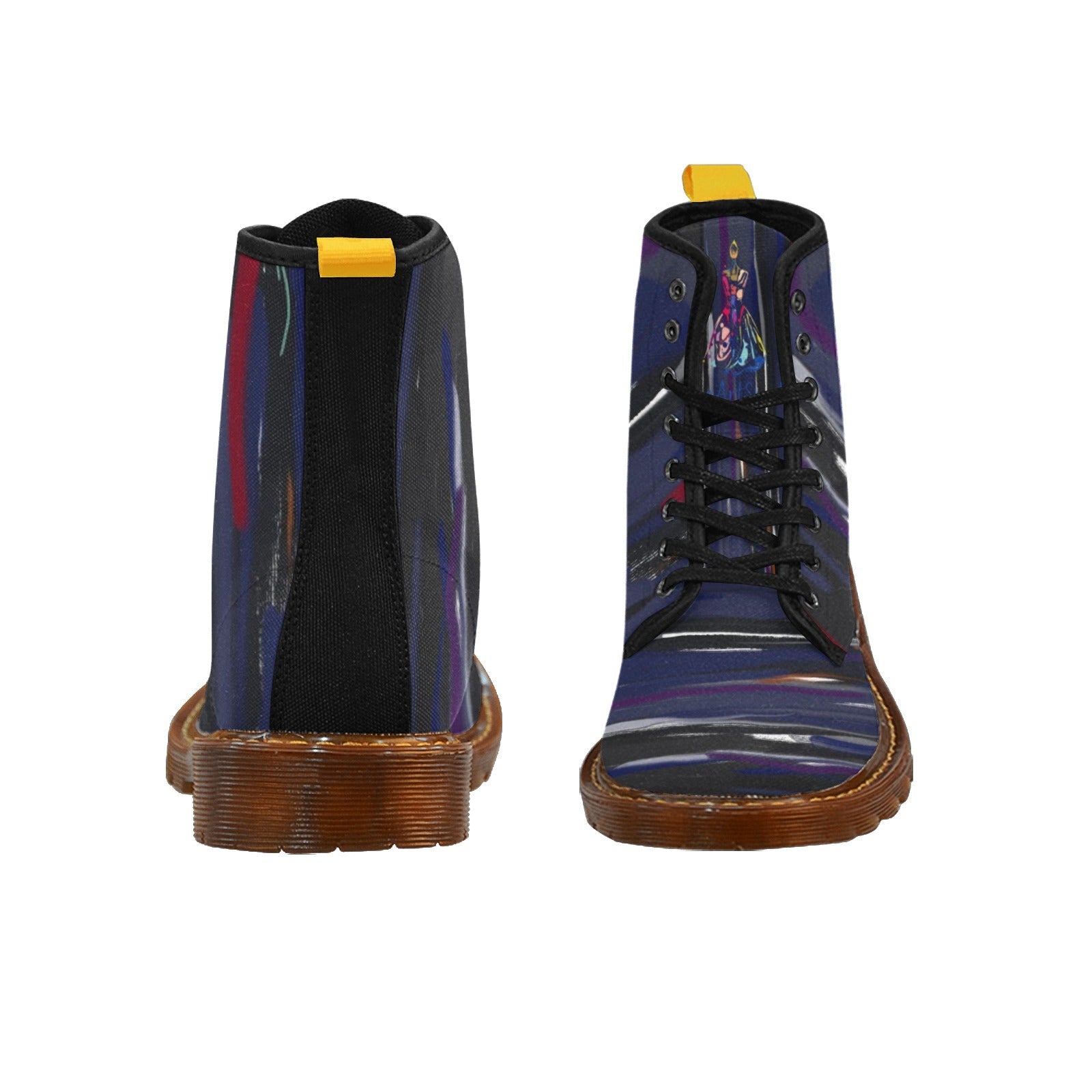 Blue Music Custom Canvas Boots For Women