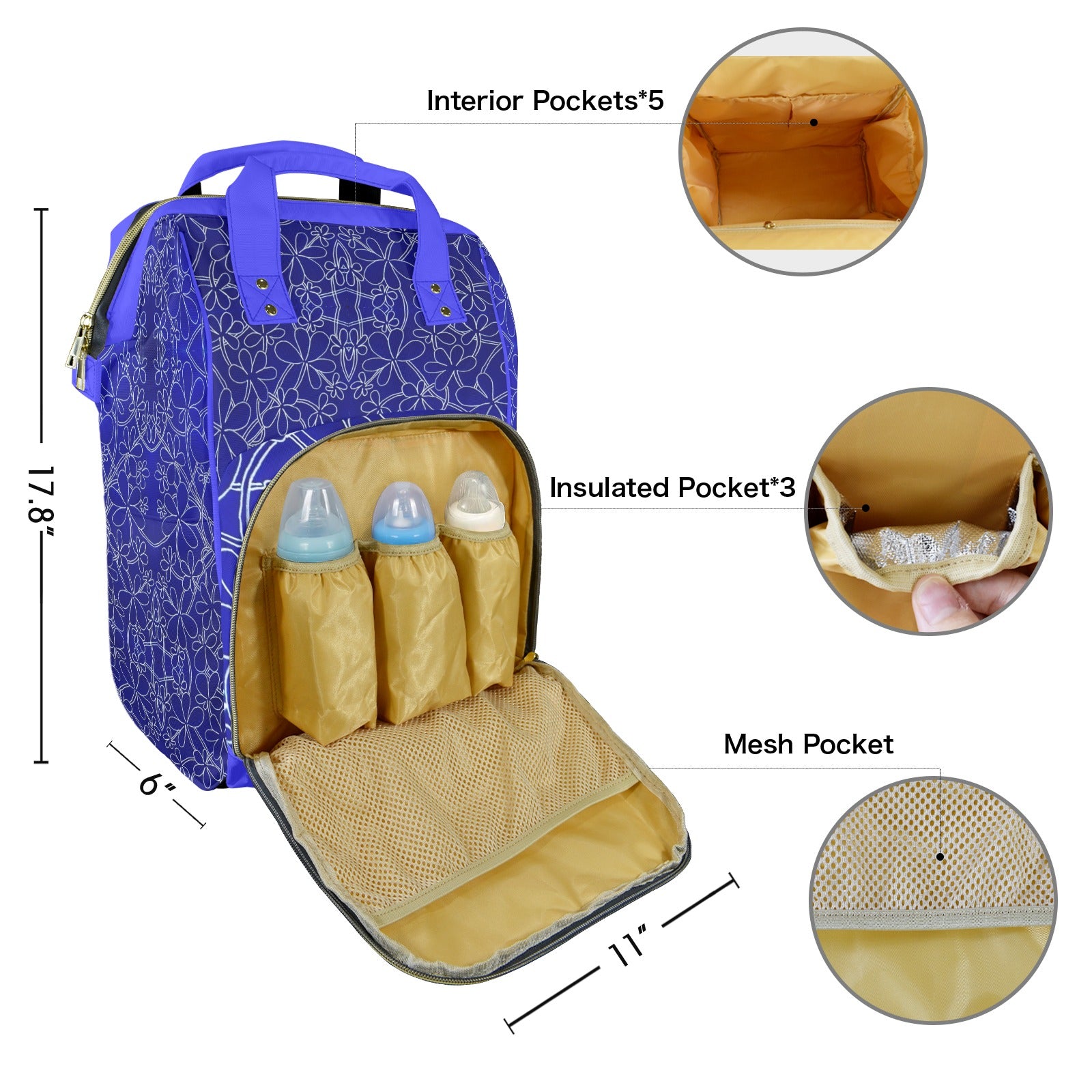 Infinity Bloom Tatiana Multi-Function Travel Diaper Bag-Large