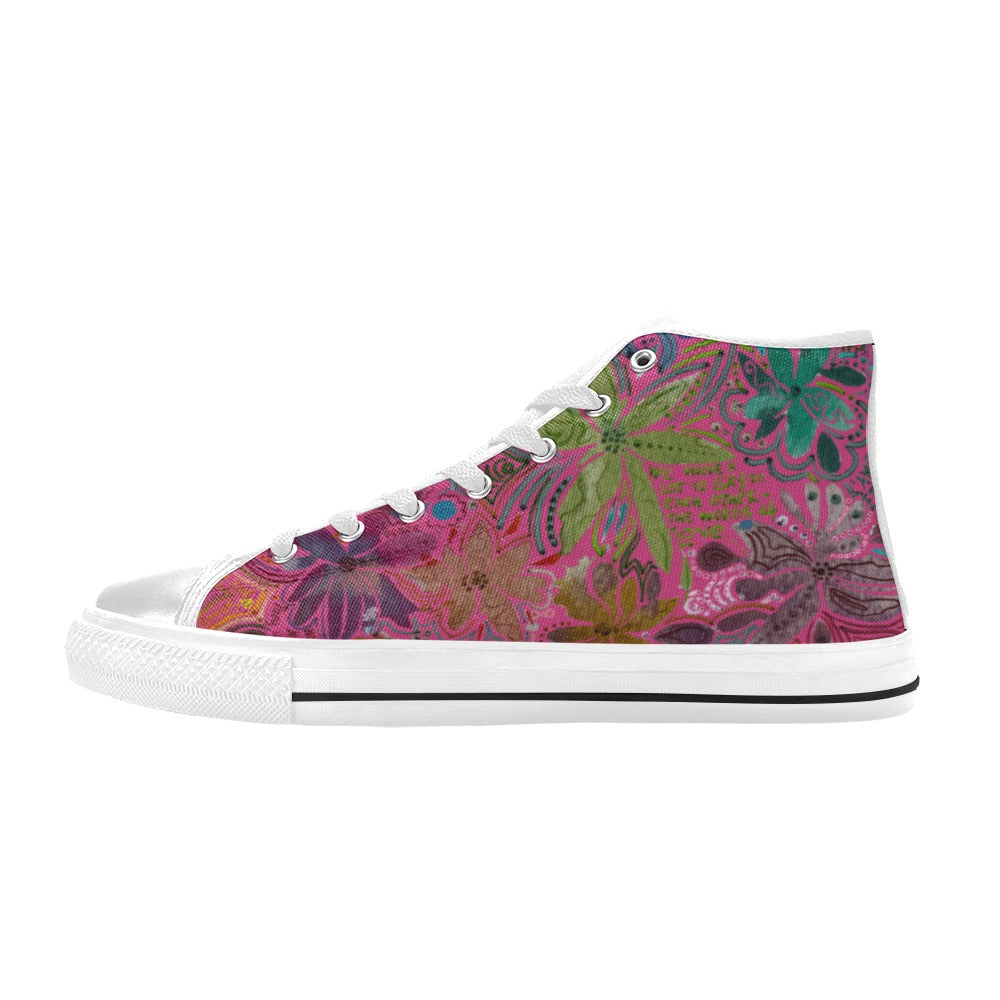 Love Victorious Rose High Top Canvas Shoes for Kids