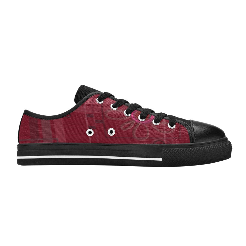 The Red The Flower Men's Classic Canvas Shoes