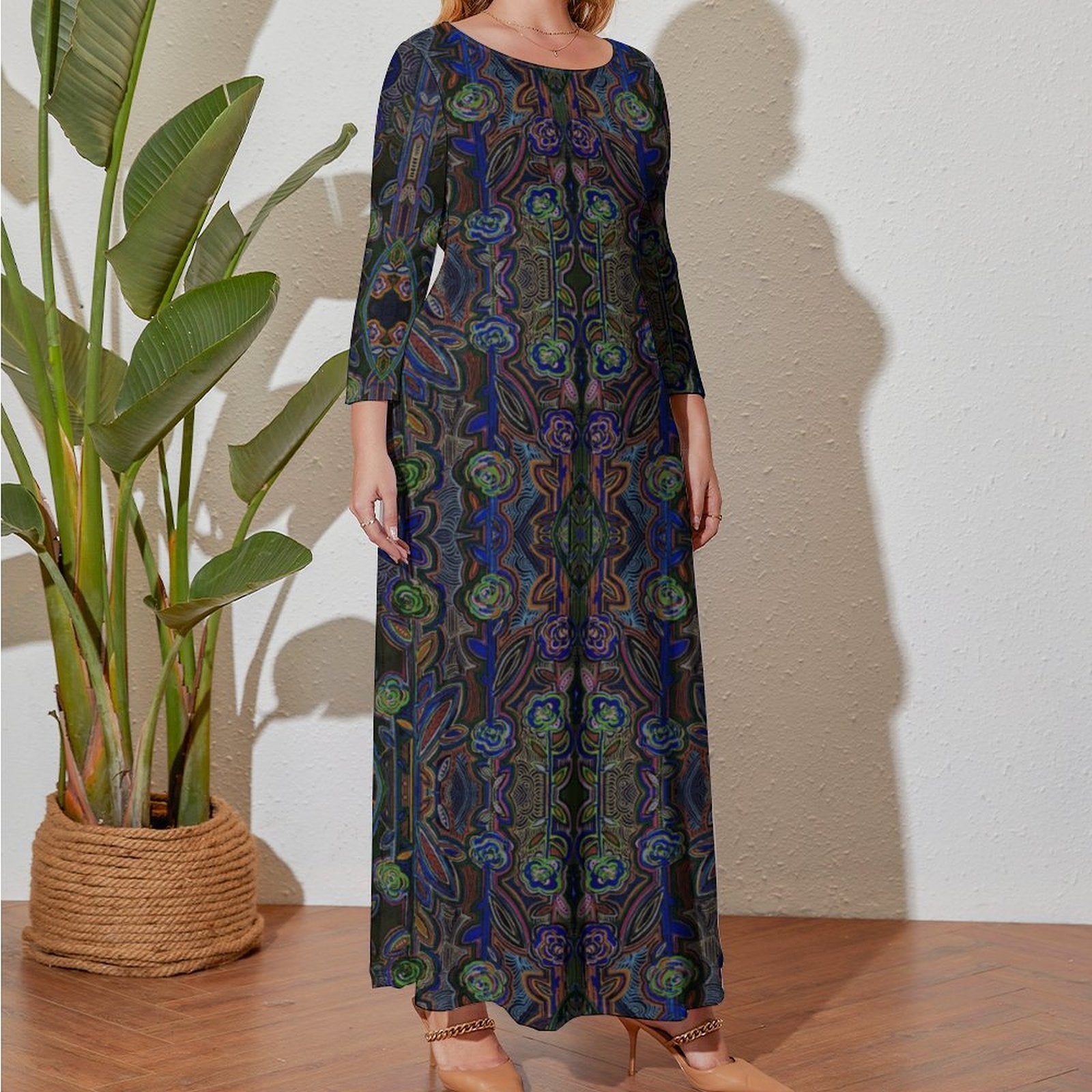 Fabled Flora Maxi Long sleeve dress