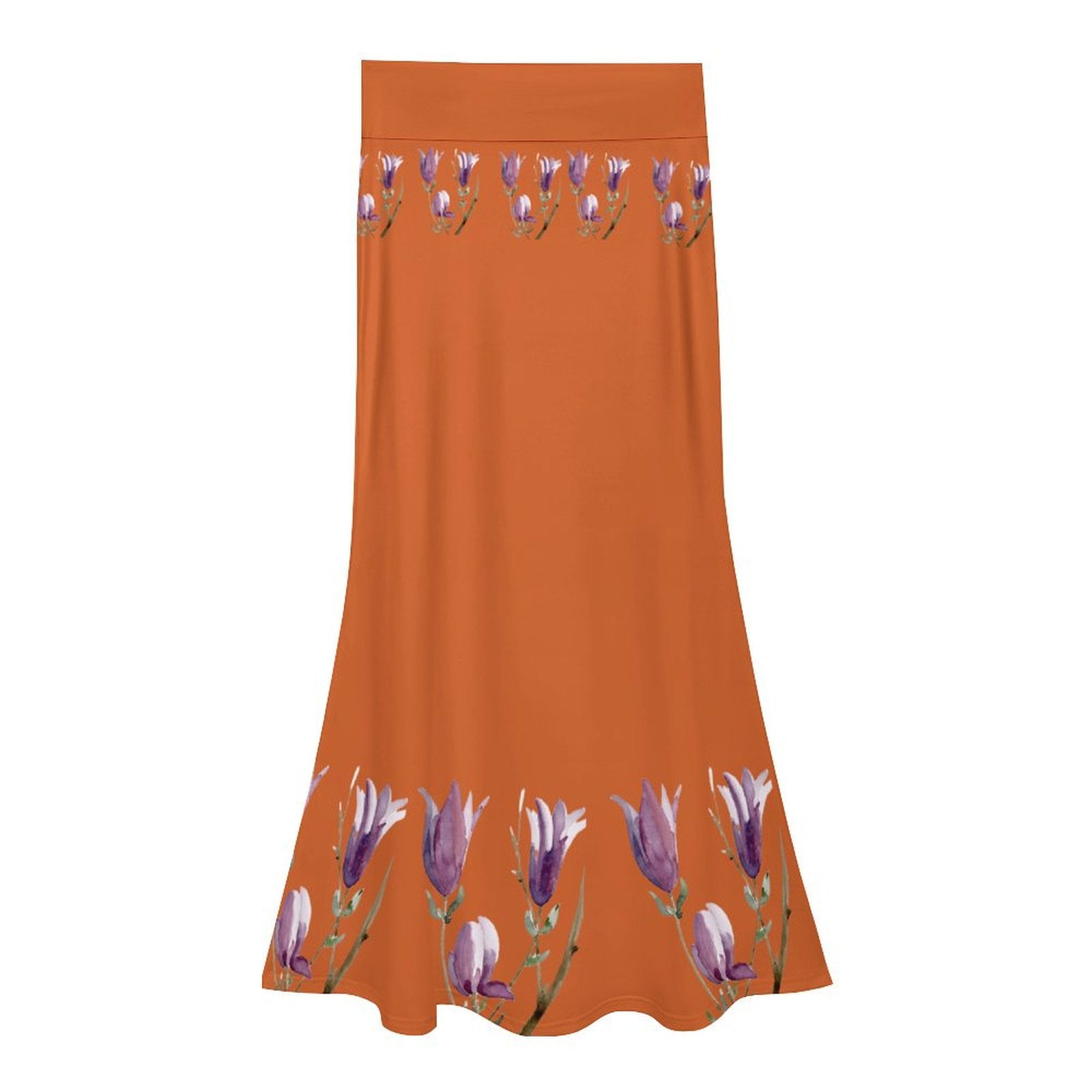 Magnolia Burnt Orange High waisted long skirt