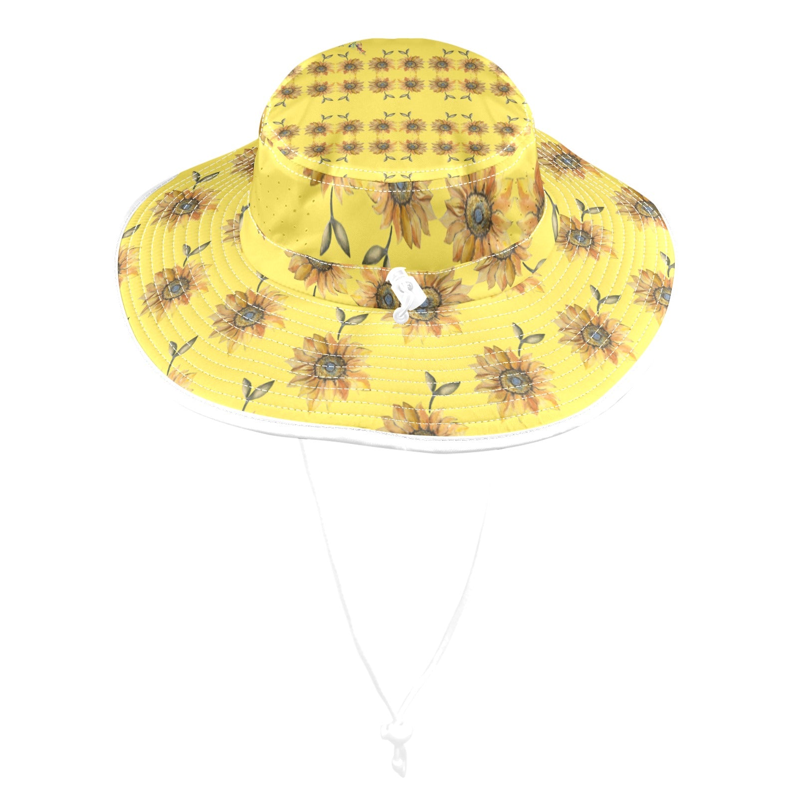 Sun Flower Lemon Curd Wide Brim Bucket Hat