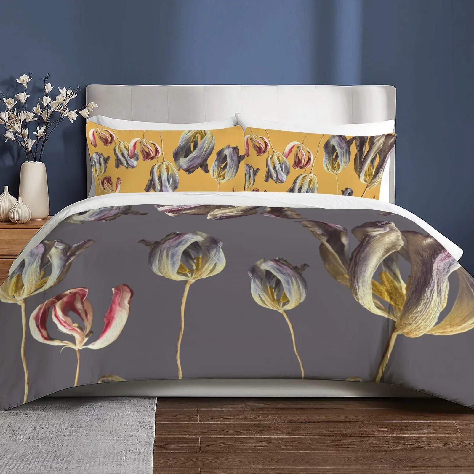 Tulip Field Elegant 3-Piece Bedding Set 94x104inch
