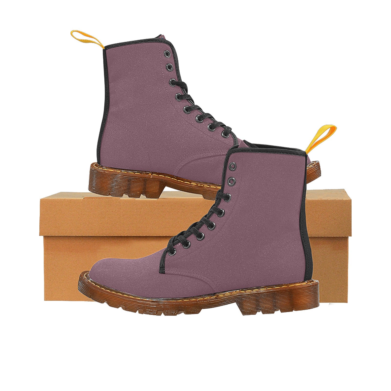 Mauve Wine Custom Canvas Boots For Women Model 1203H