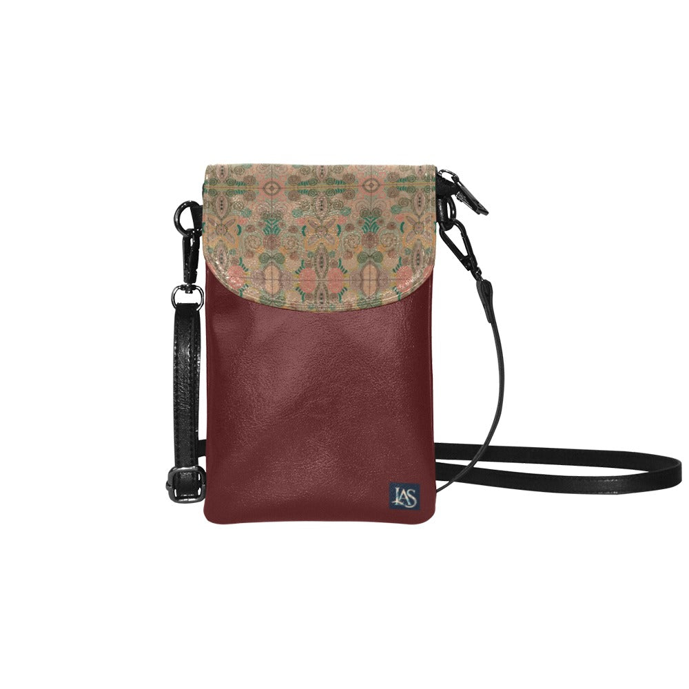 Venetian Blossom Chocolate Small Cell Phone Purse