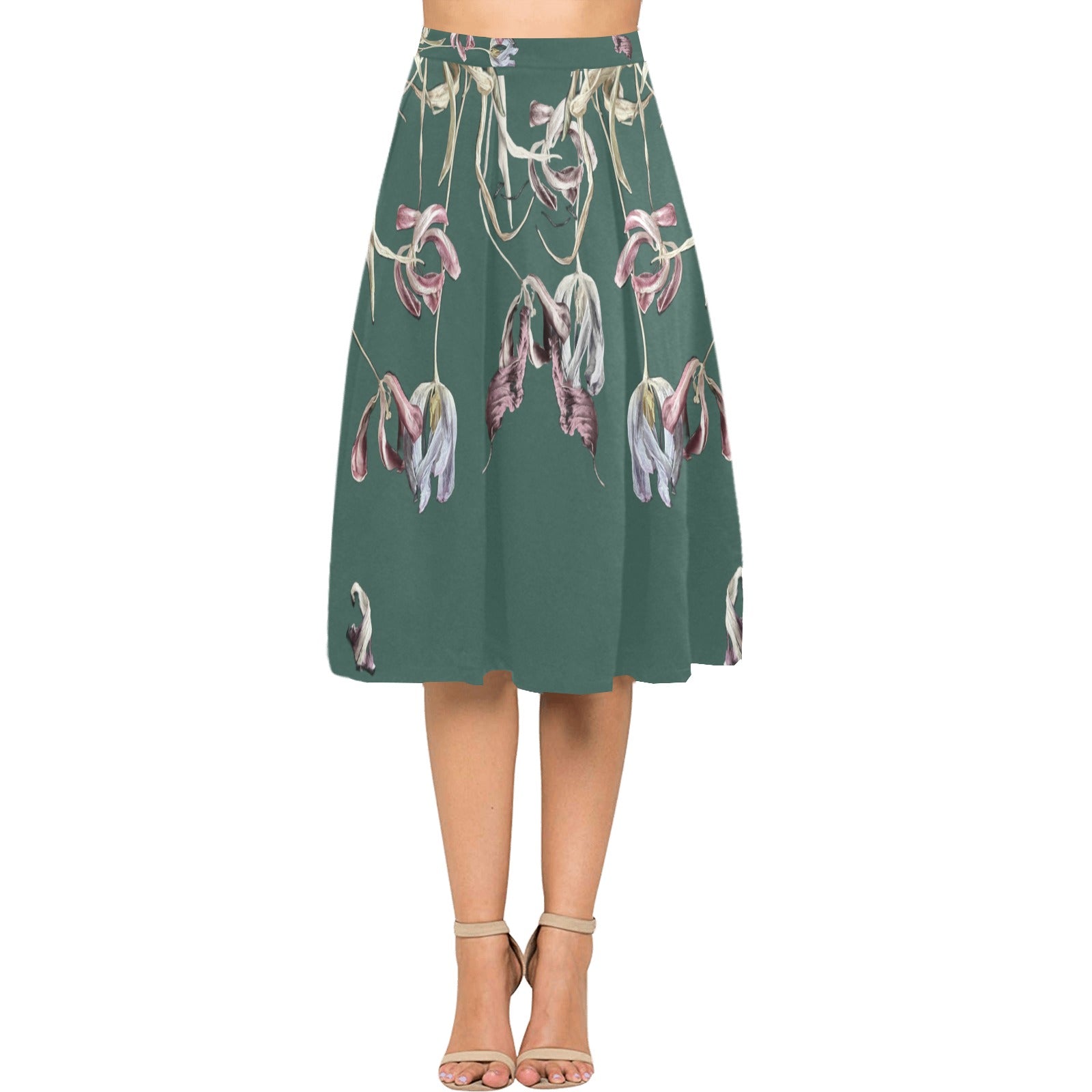 Three Tulips and a Leaf Mnemosyne Women's Crepe Skirt