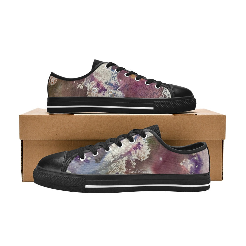 Abstract Purple black Men's Classic Canvas Shoes