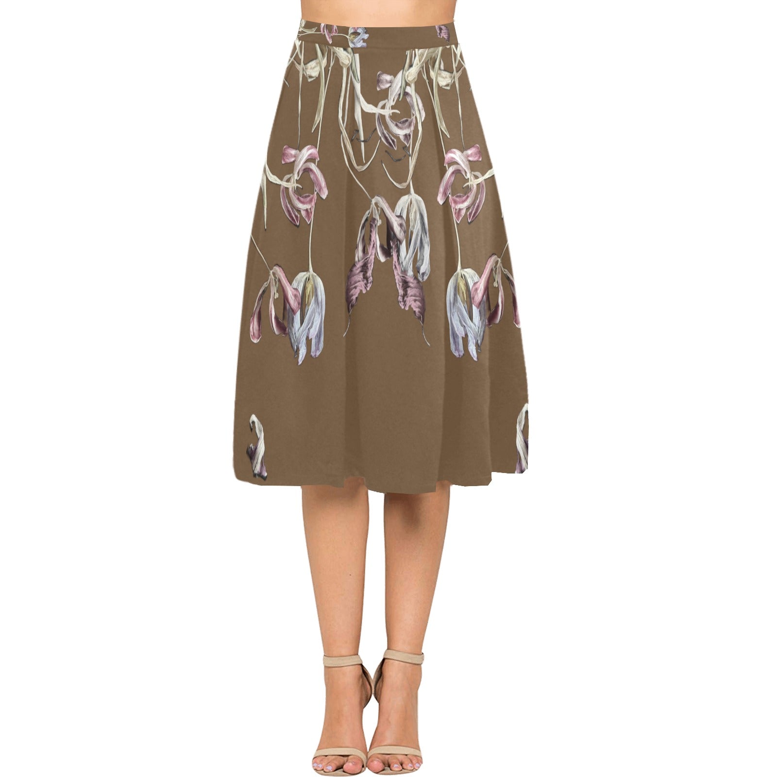 Three Tulips and a Leaf Mnemosyne Women's Crepe Skirt