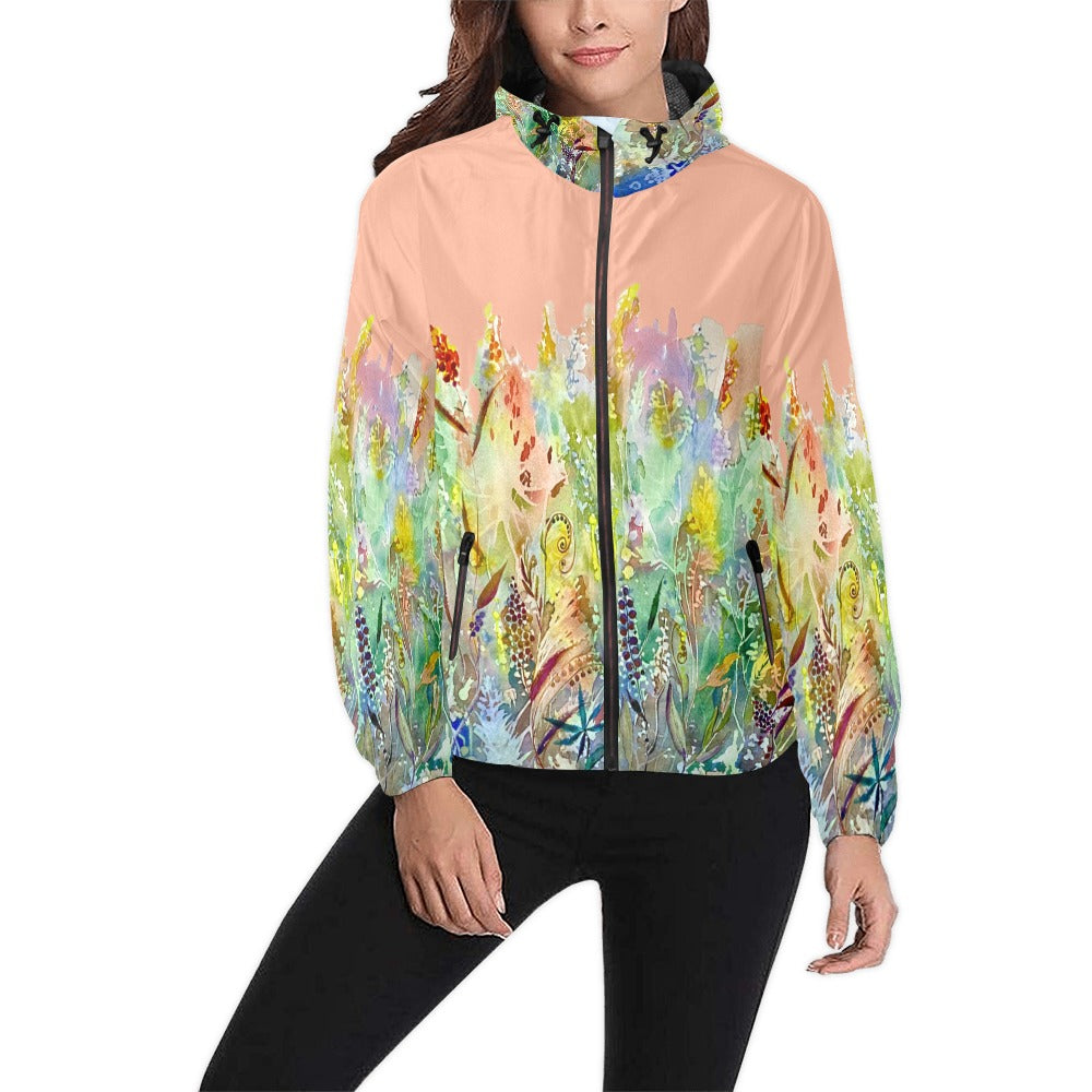 Blooming Melody Orange Unisex Windbreaker