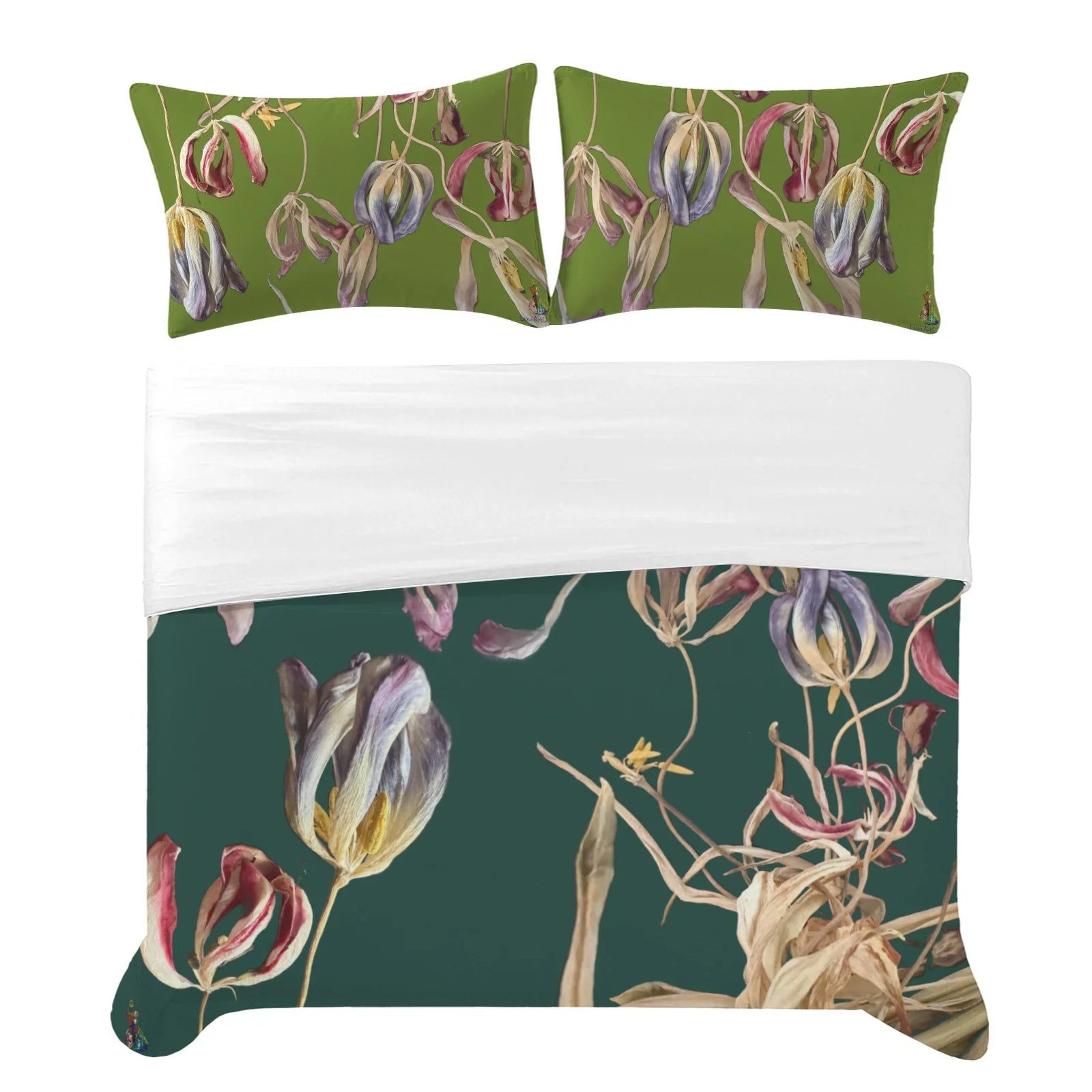 Tulip Universe Greens 3-Piece Bedding Set 94x104inch