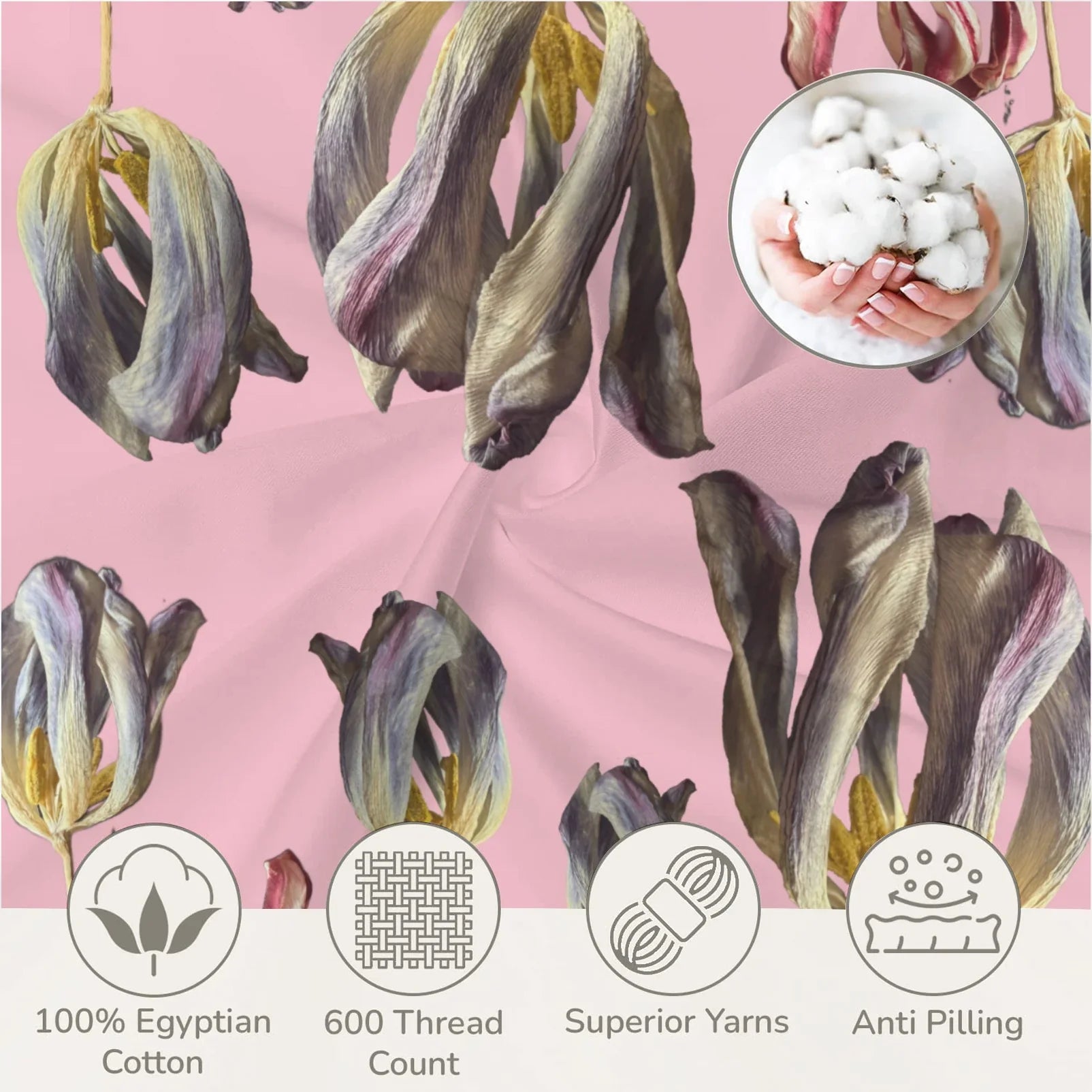 Tulip Filed Trio 3-Piece Bedding Set 94x104inch