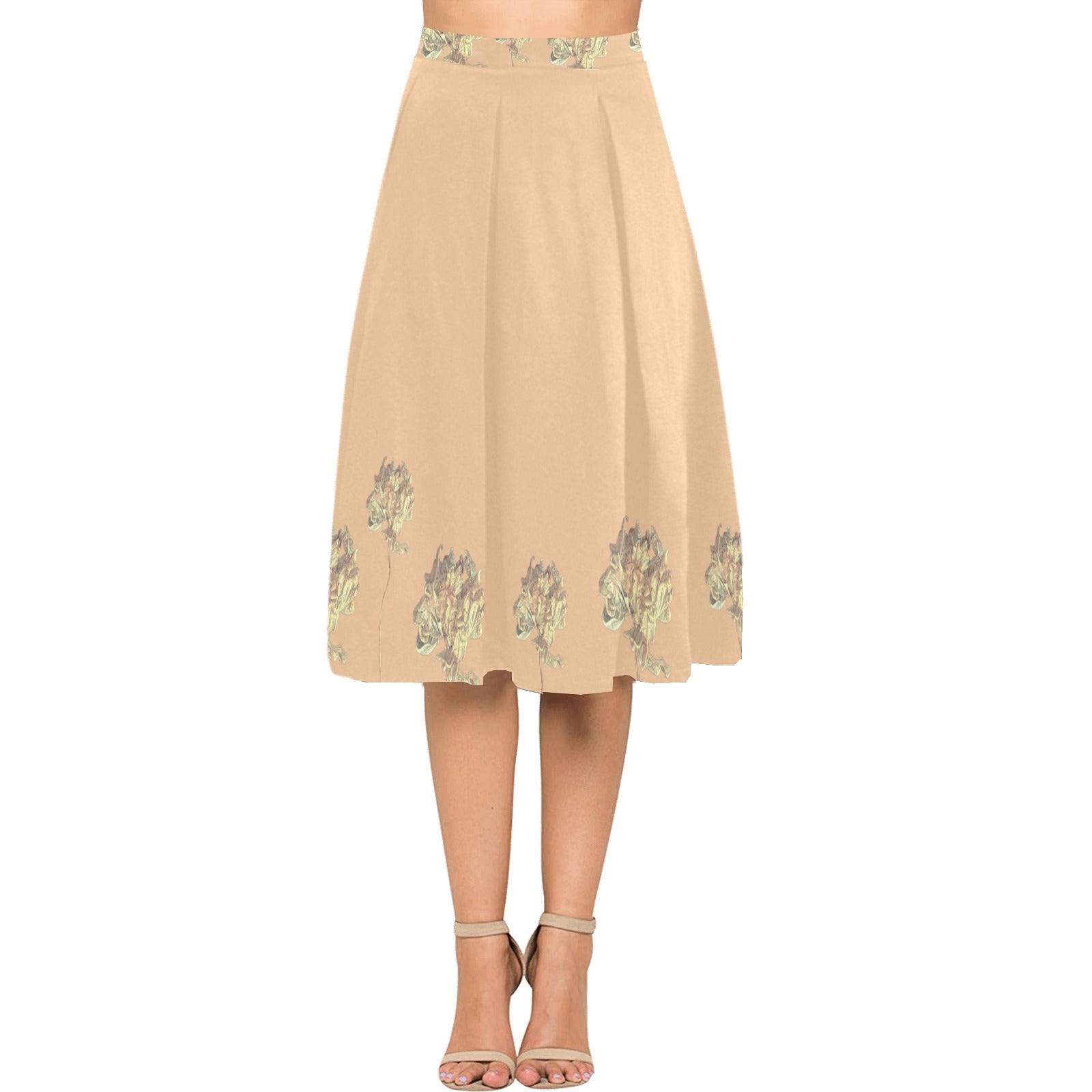 Single Tulip Sheepskin Mnemosyne Women's Crepe Skirt