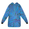 Blue Ice Blanket Hoodie for Men by LanaArtSweden, featuring lightweight fleece material, vibrant no-fade print, and cozy all-season design.