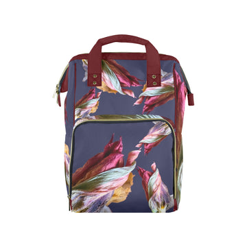 Red Tulip Twist Ocean Multi-Function Travel Diaper Bag-Large