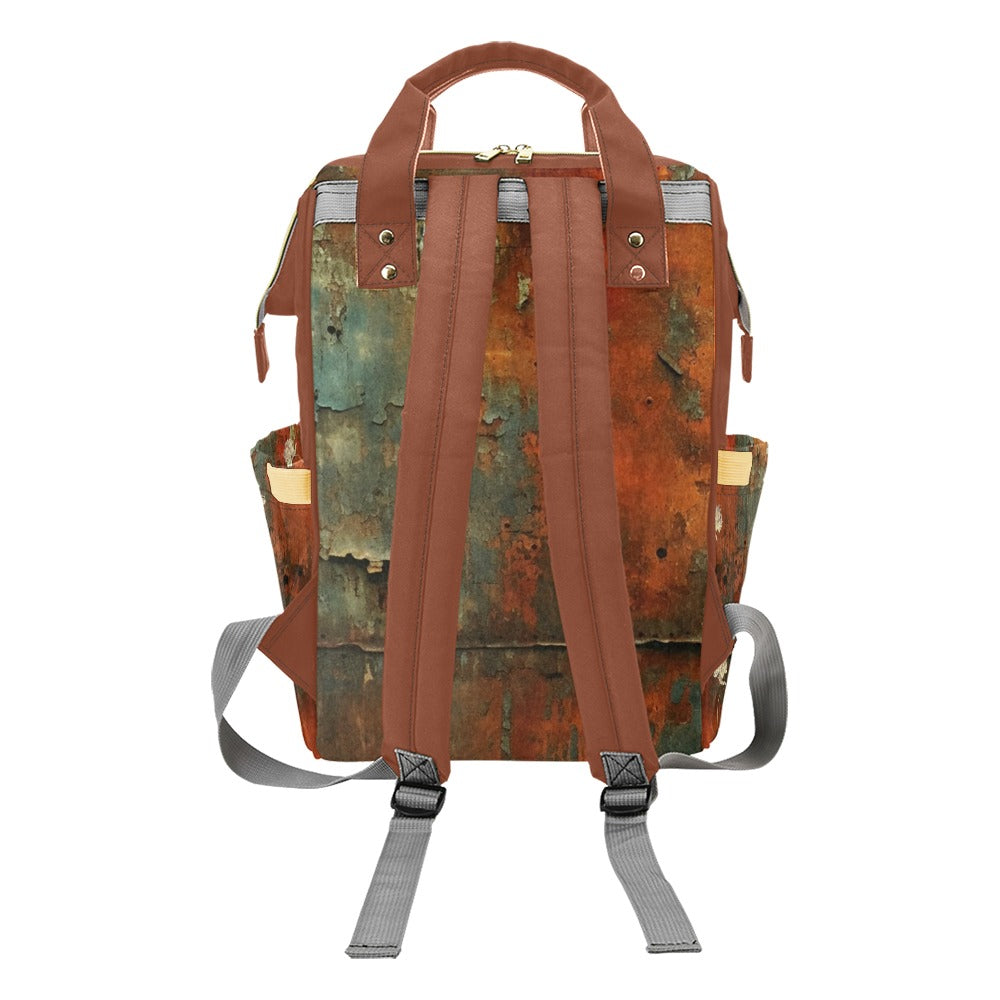 Rusty Life with Tulips Multi-Function Diaper Backpack/Diaper Bag