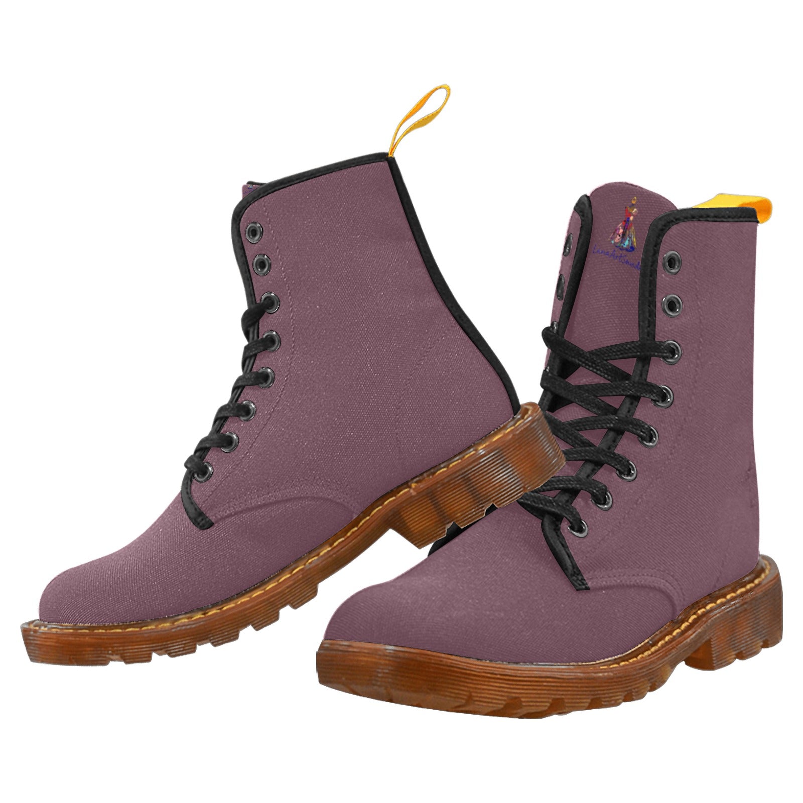 Mauve Wine Custom Canvas Boots For Women Model 1203H