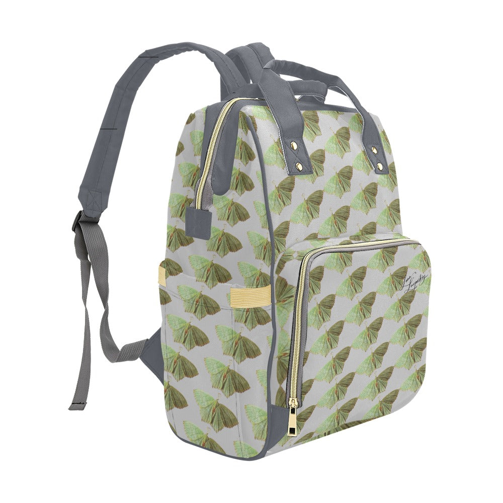 Green Moth Vapor Blue Multi-Function Backpack
