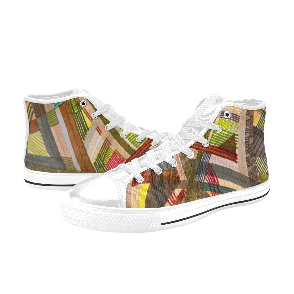Narutology Lines White Men’s Classic High Top Canvas Shoes