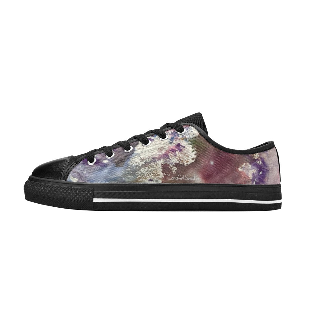 Abstract Purple black Men's Classic Canvas Shoes