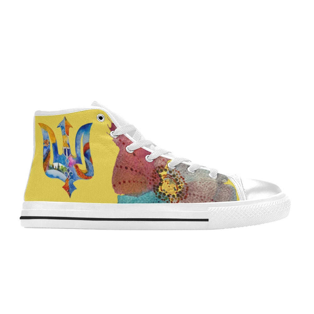Love Ukraine High Top Canvas Shoes for Kids