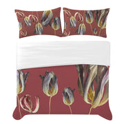 Tulip Field Red Earth 3-Piece Bedding Set 94x104inch