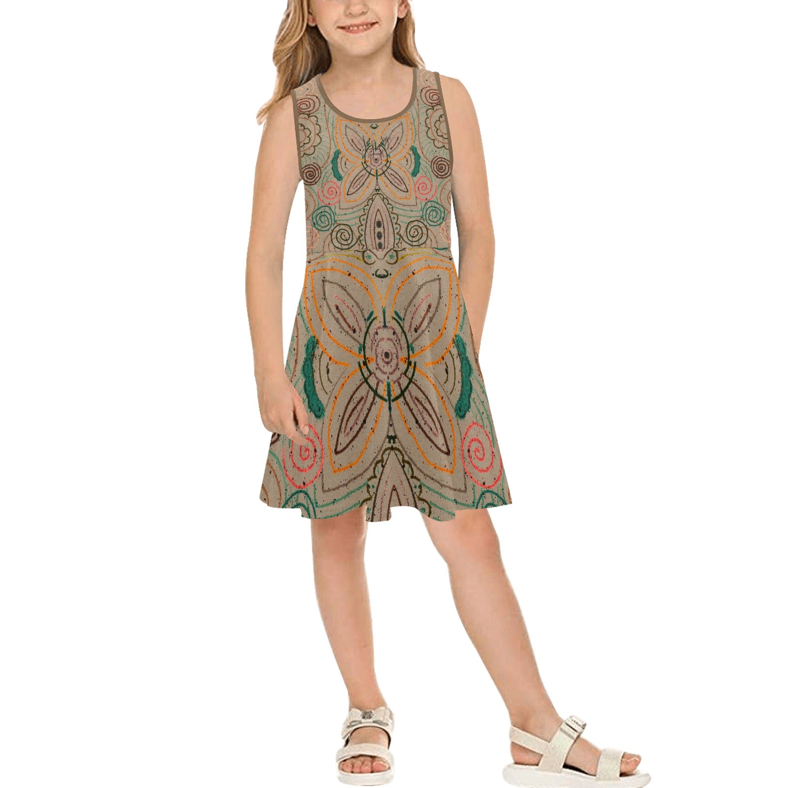Venetian Blossom Girls' Sleeveless Sundress