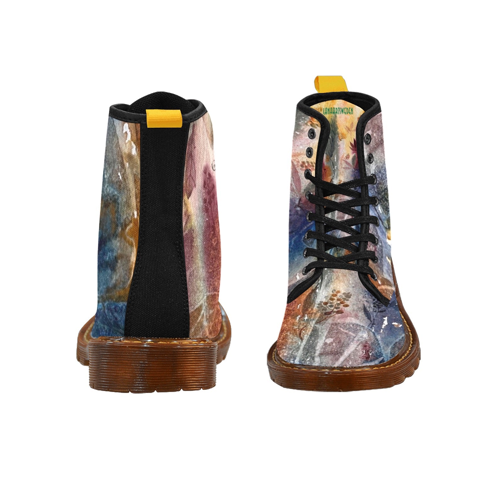 Fall Fantasy Black Custom Canvas Combat Boots For Women