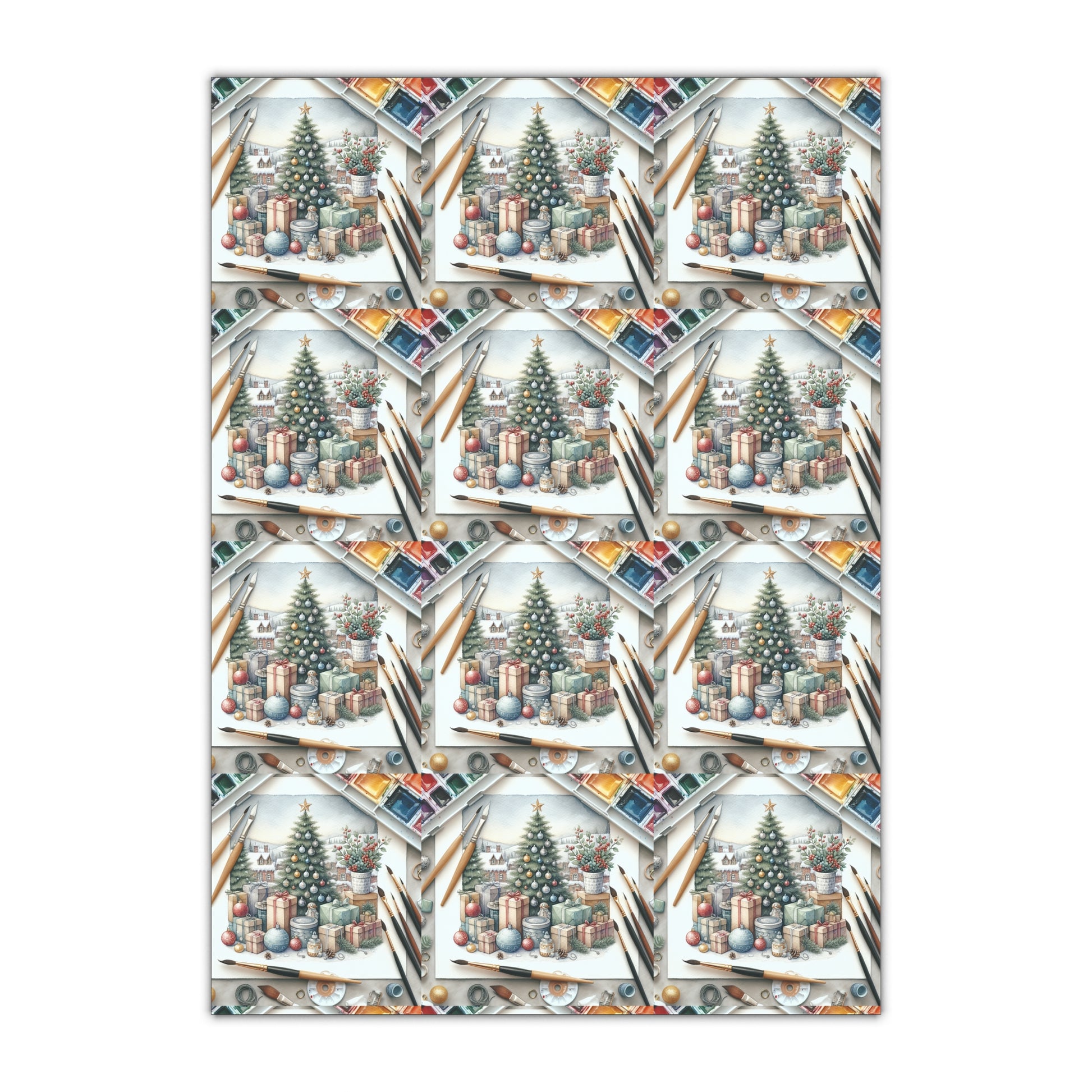 Custom Christmas wrapping paper featuring high-quality image print, available in two sizes, recyclable material.