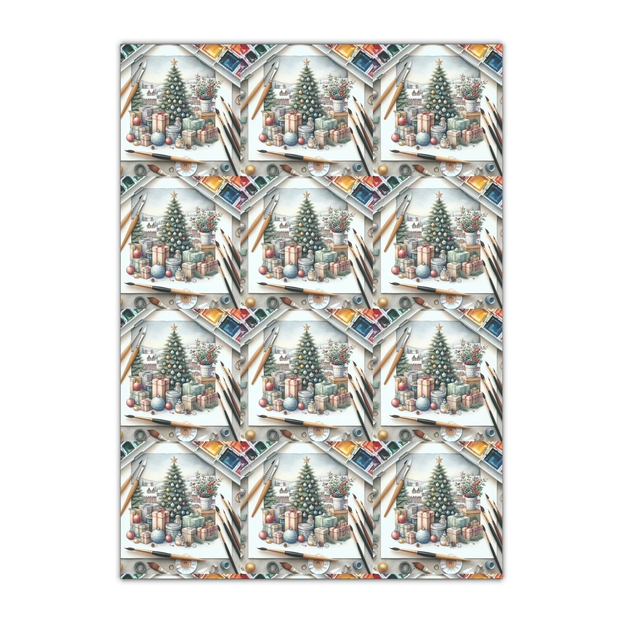 Custom Christmas wrapping paper featuring high-quality image print, available in two sizes, recyclable material.