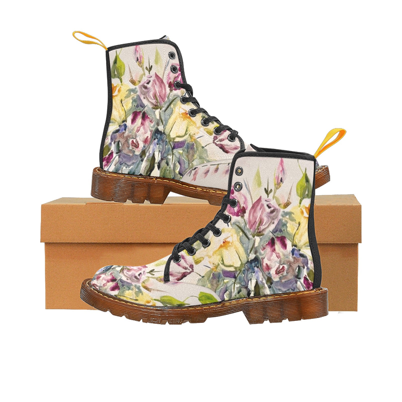 Tulip Bundle Custom Canvas Boots For Women