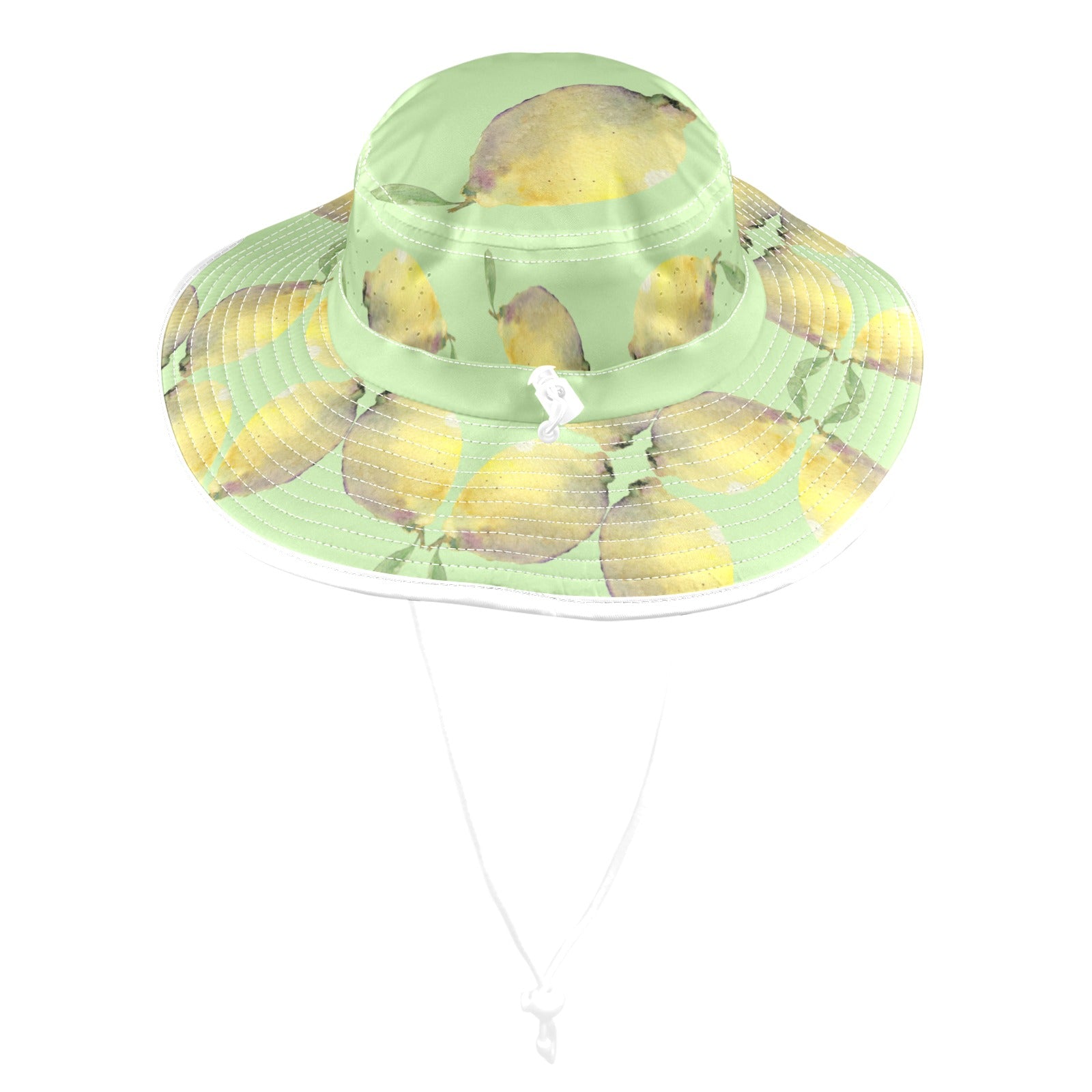 Lemon Lime Cream Wide Brim Bucket Hat