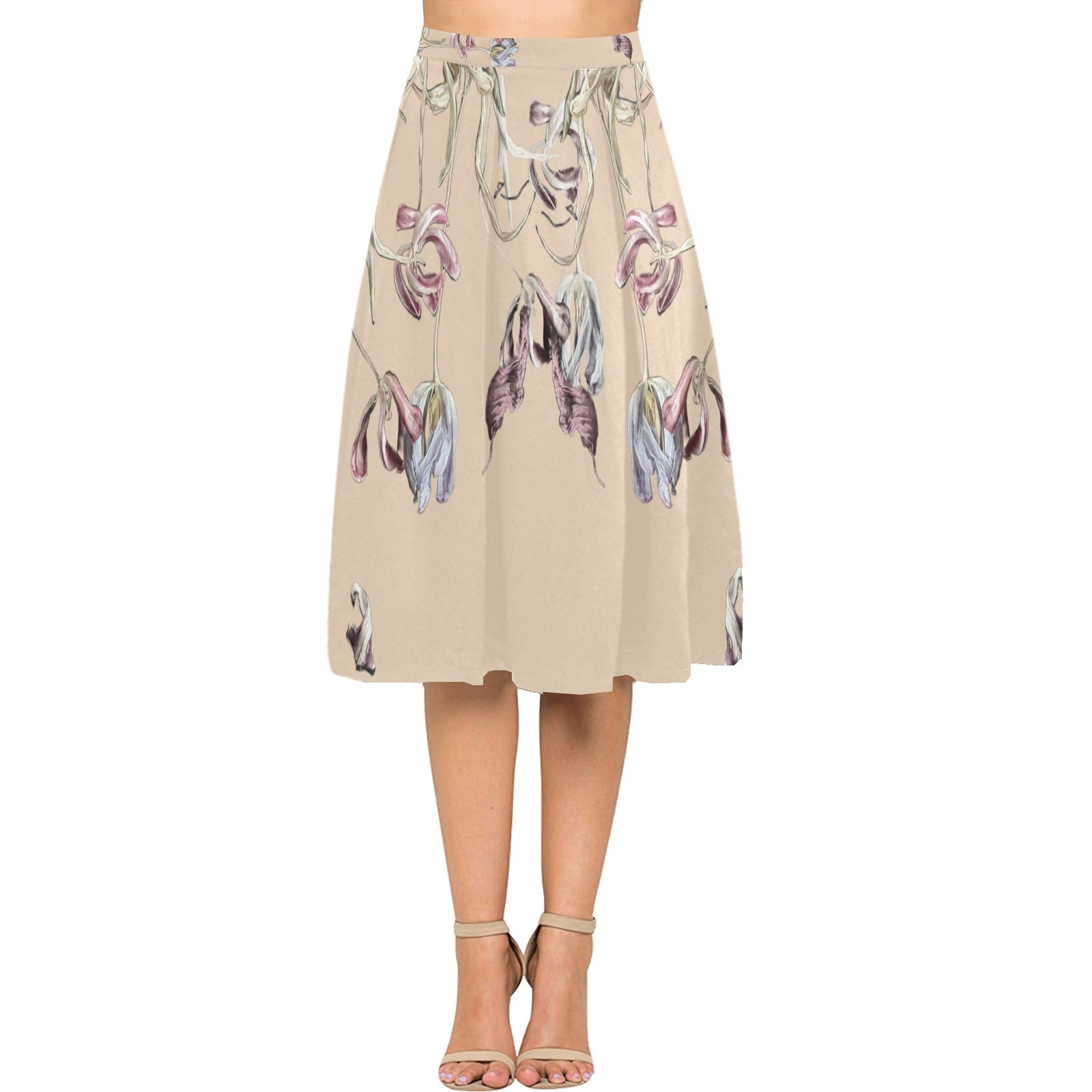 Three Tulips and a Leaf Mnemosyne Women's Crepe Skirt