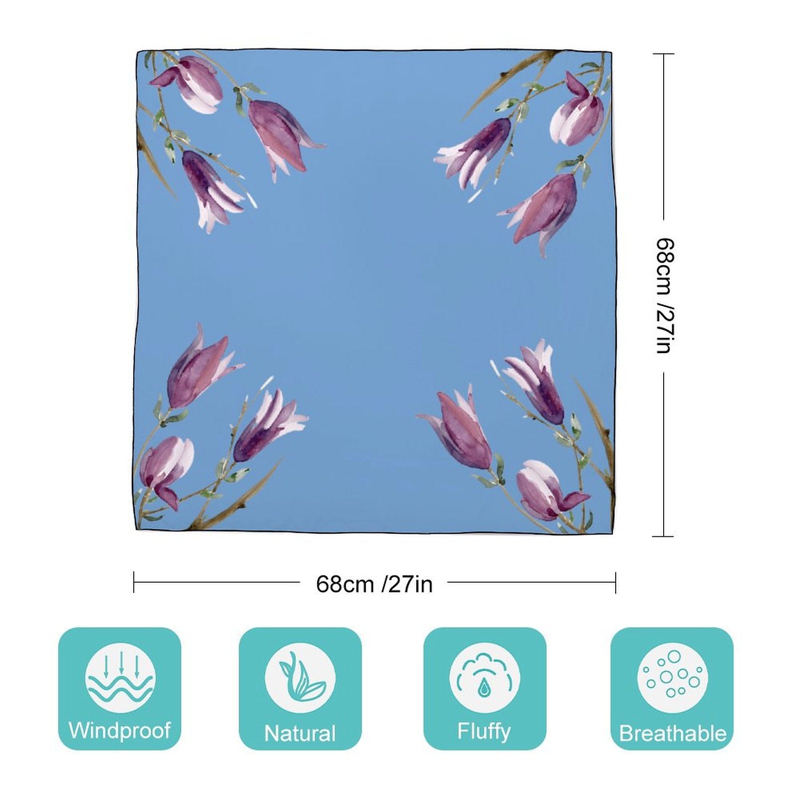 LanaArtSweden Artwork Scarf, 27"x27", 70x70 cm