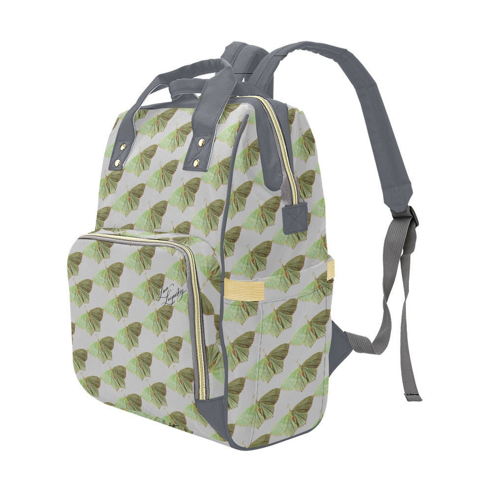 Green Moth Vapor Blue Multi-Function Backpack