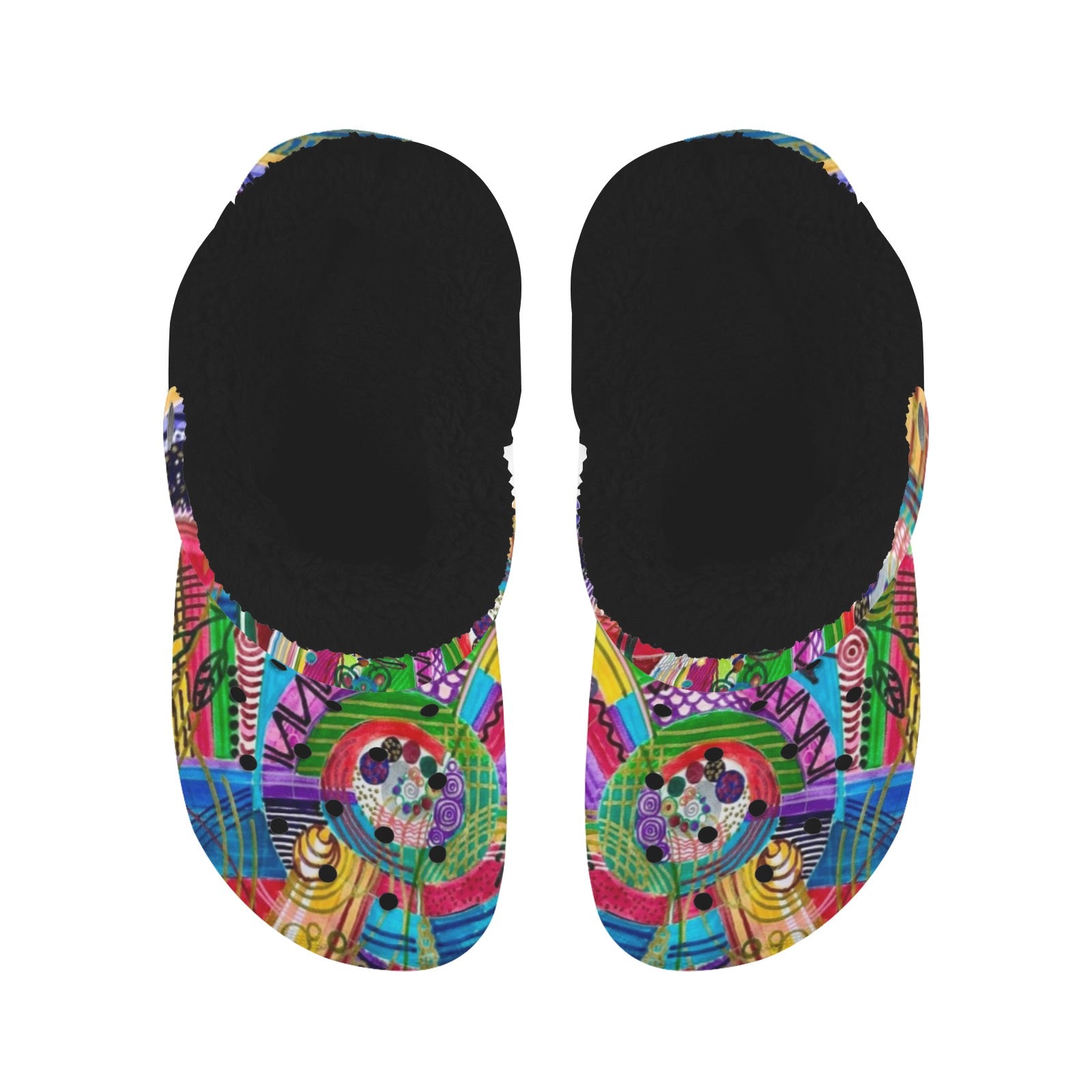 Pixel fun Fleece Lined Foam Clogs for Adults