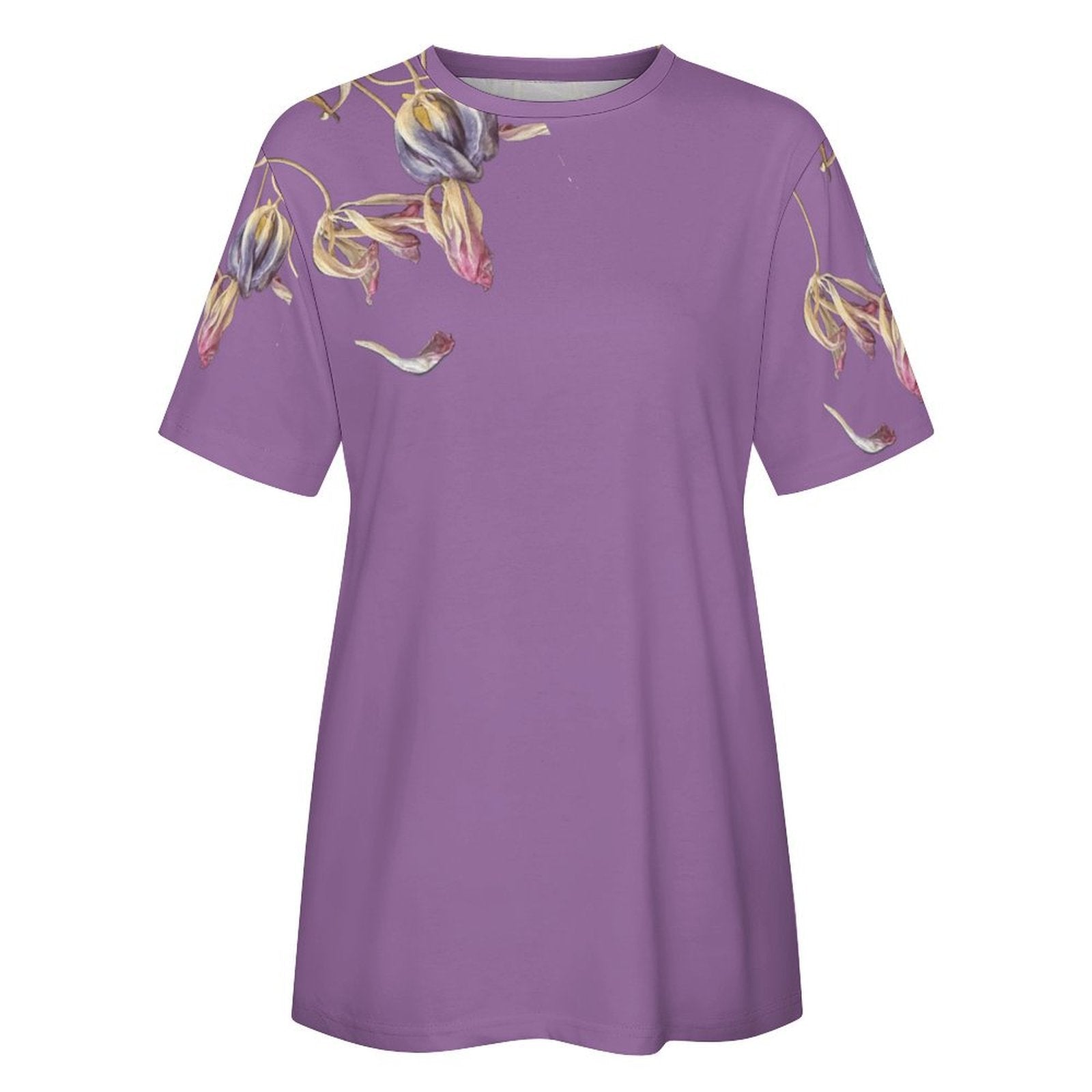 Women's Cotton T-shirt Tulips Phlax Pink