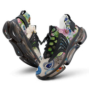 Women's mesh sneakers running shoes with floral design, breathable mesh-knit polyester, cushioned sole, and non-slip outsole by LanaArtSweden