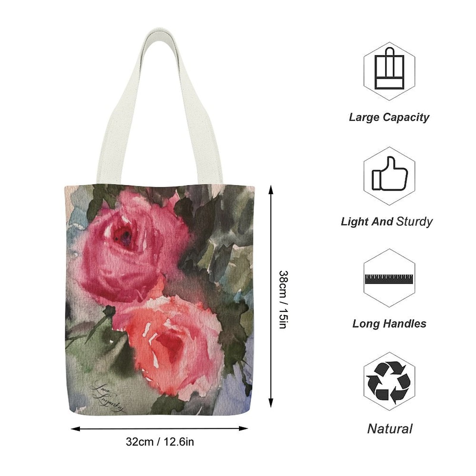 Canvas Tote Bag Single Canvas Tote Bag-32x38CM (One-Sided Print)