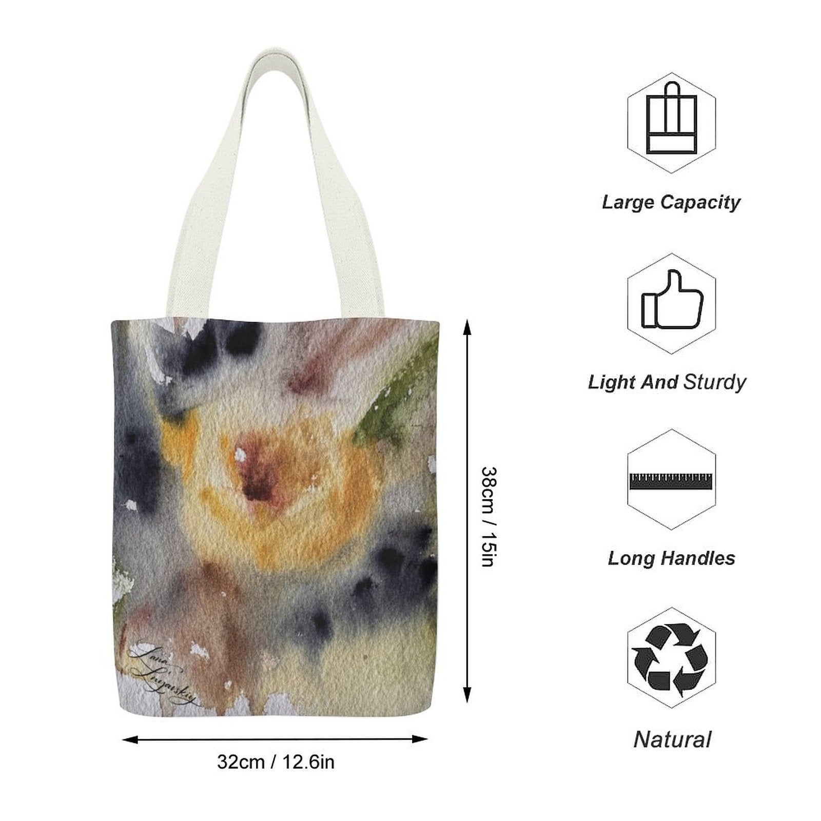 Canvas Tote Bag Single Canvas Tote Bag-32x38CM (One-Sided Print)