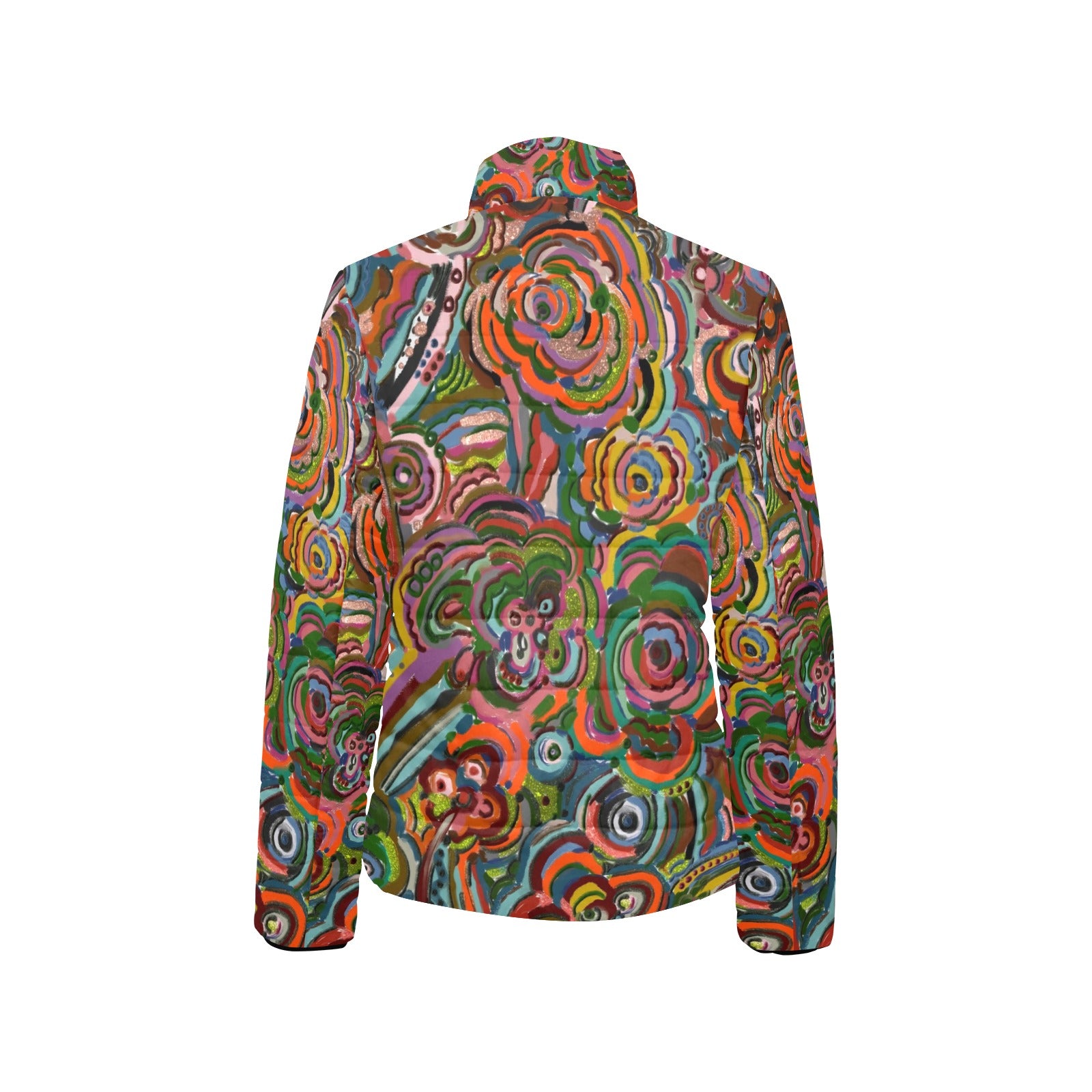 Fall Fiesta Women's Stand Collar Padded Jacket (Model H41)
