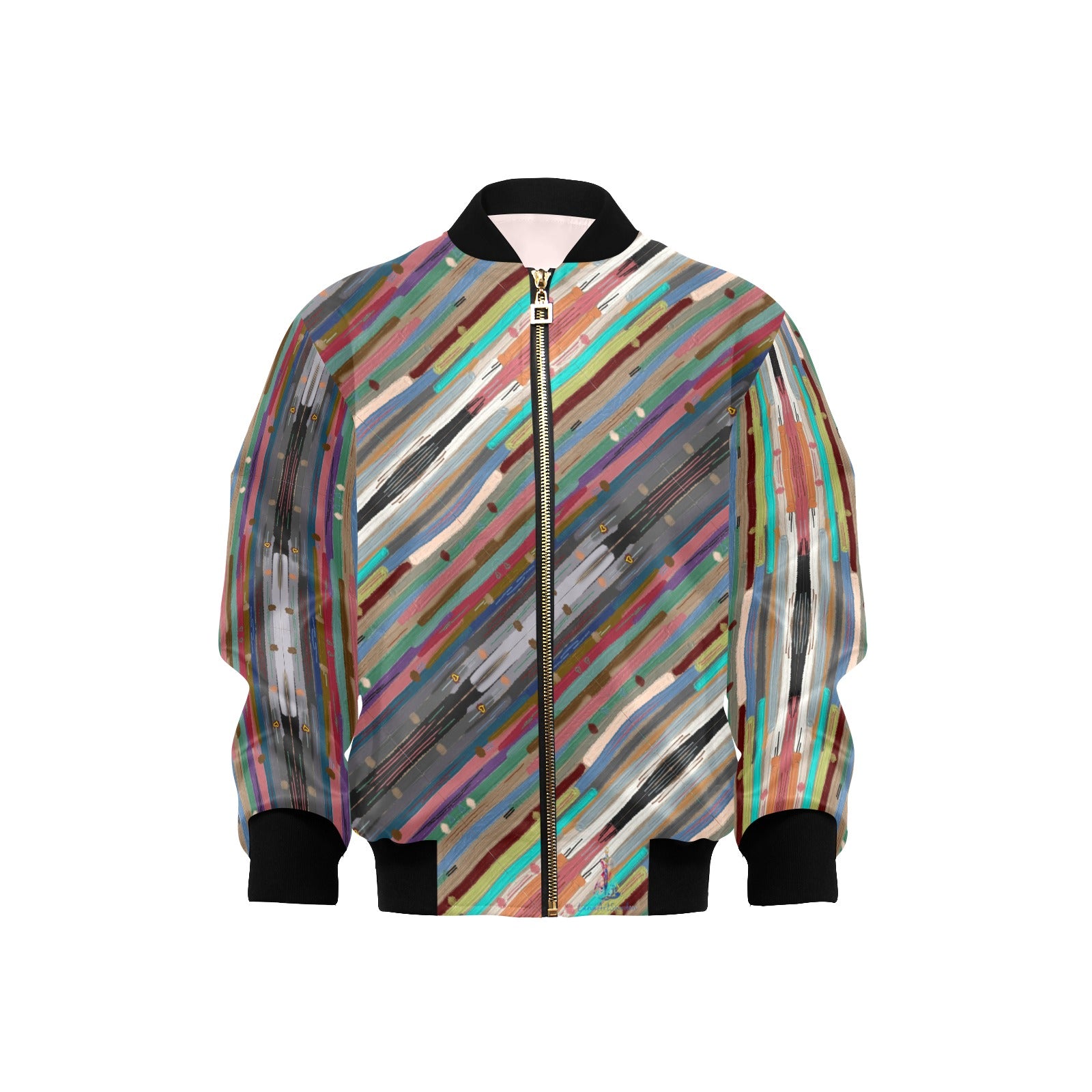 Colors 2025 Diagonal Kids' Bomber Jacket with Pockets (Model H40)