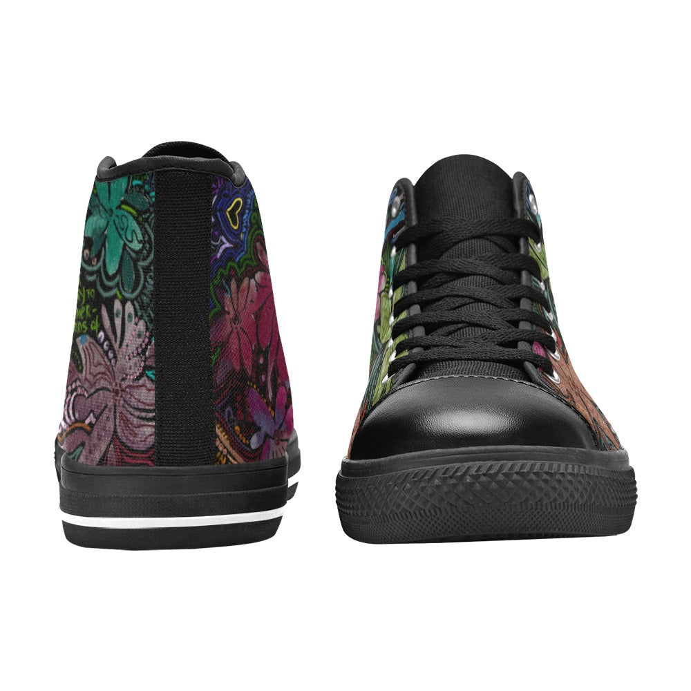 Love Victorious Noir High Top Canvas Shoes for Kids