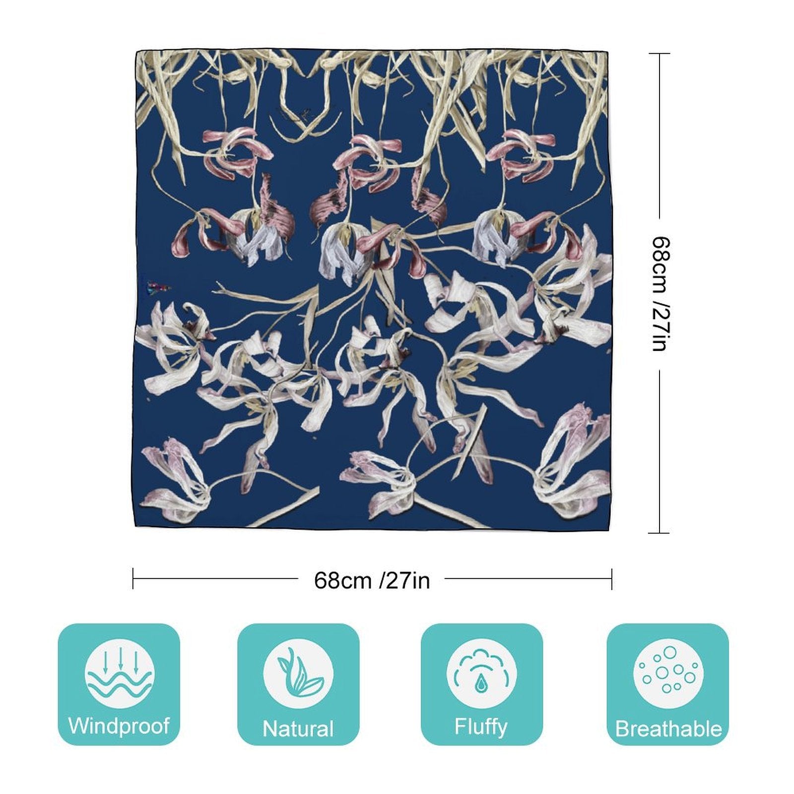 LanaArtSweden Artwork Scarf, 27"x27", 70x70 cm