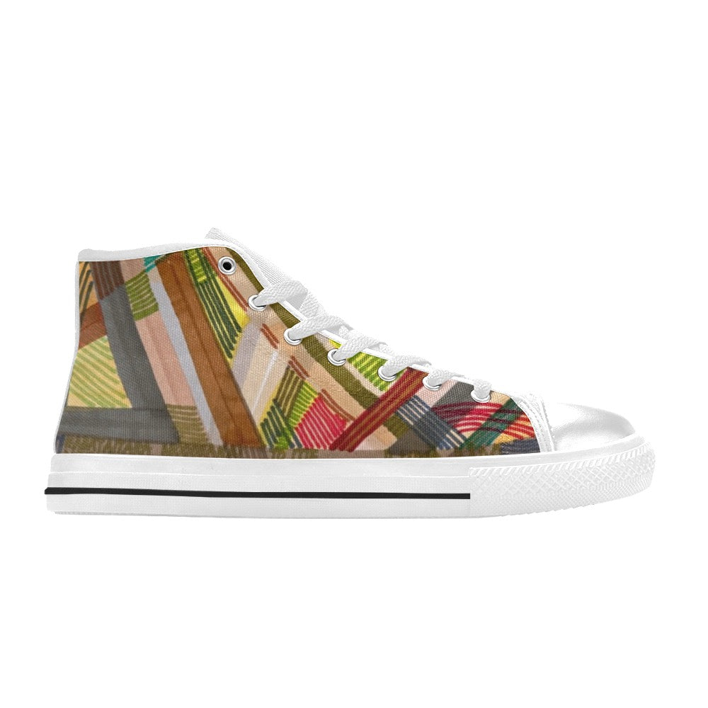 Narutology Lines White Men’s Classic High Top Canvas Shoes