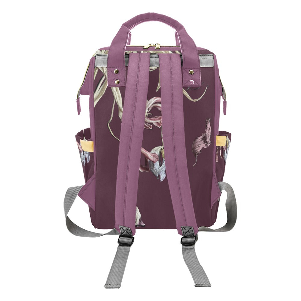 Tulip Drama Eggplant Multi-Function Diaper Backpack/Diaper Bag